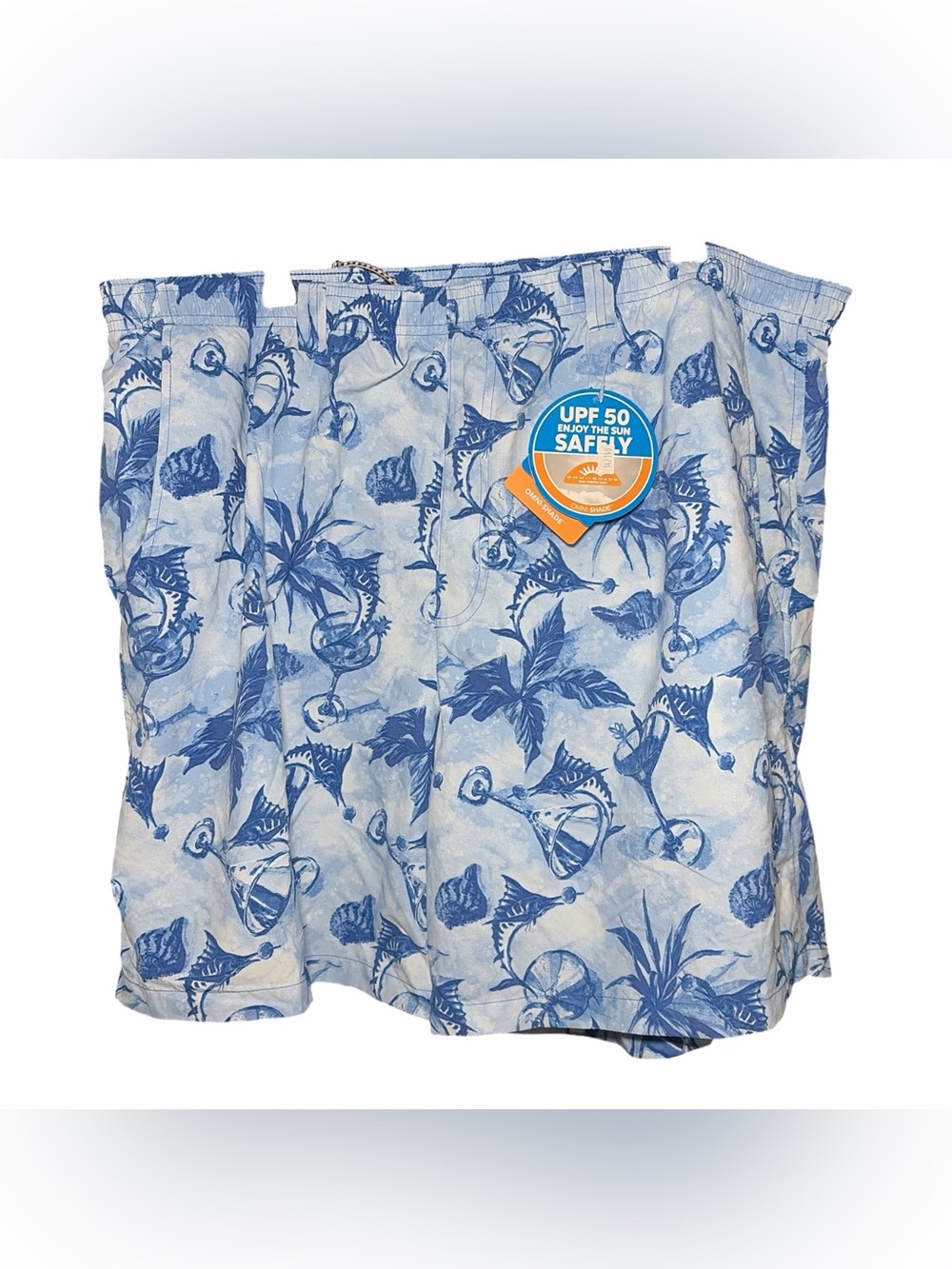 NWT Columbia PFG Size XXL Blue Print Super Backcast Water Shorts with UPF 50